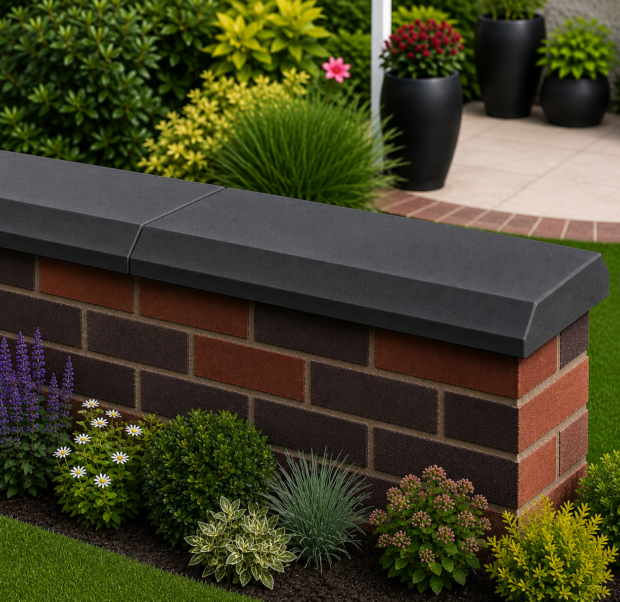 Classical Creations Chamfered Flat Coping Stones - Charcoal