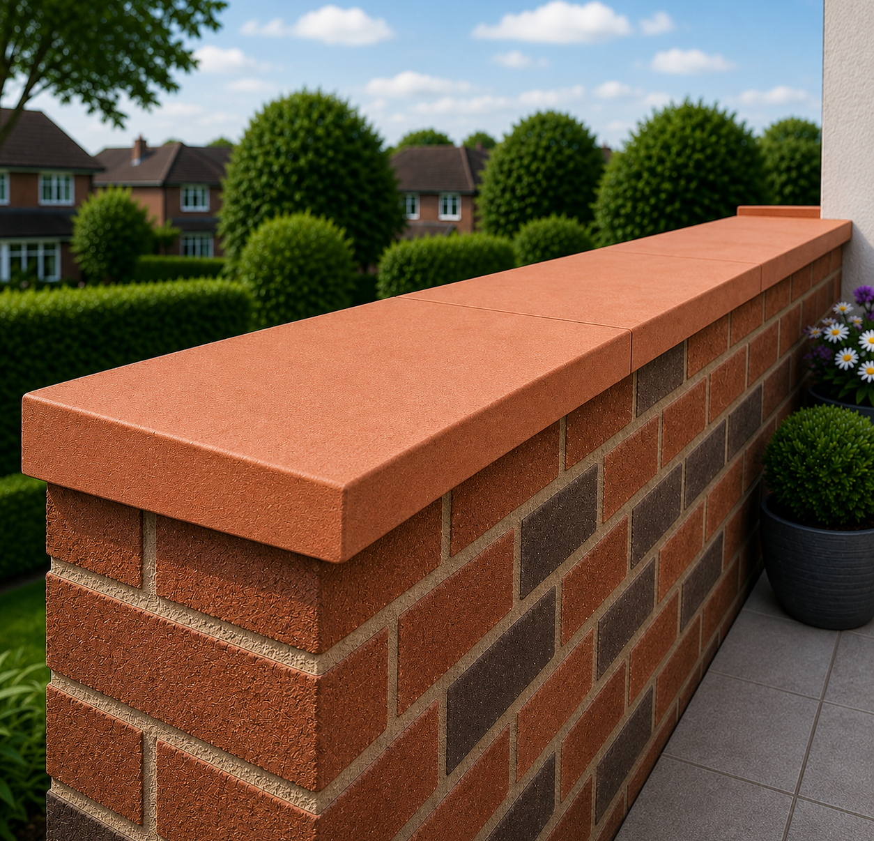 Classical Creations Once Weathered Coping Stones - Terracotta