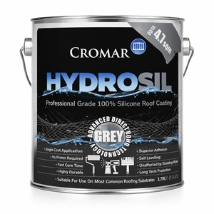Cromar Hydrosil ProGrade 100% Silicone Liquid Roof Coating - Grey 3.78Ltr