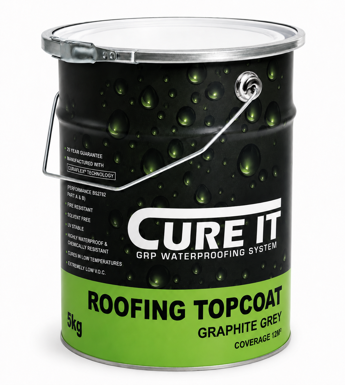 Cure It GRP Roofing Topcoat - Graphite Grey 5kg