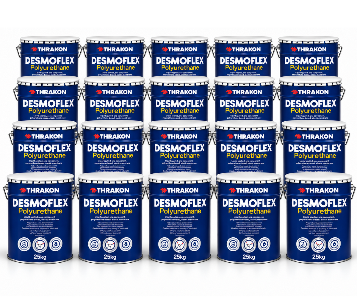 DESMOFLEX® Premium Polyurethane Waterproofing - 25kg (Pallet of 20 Tins 300m2)