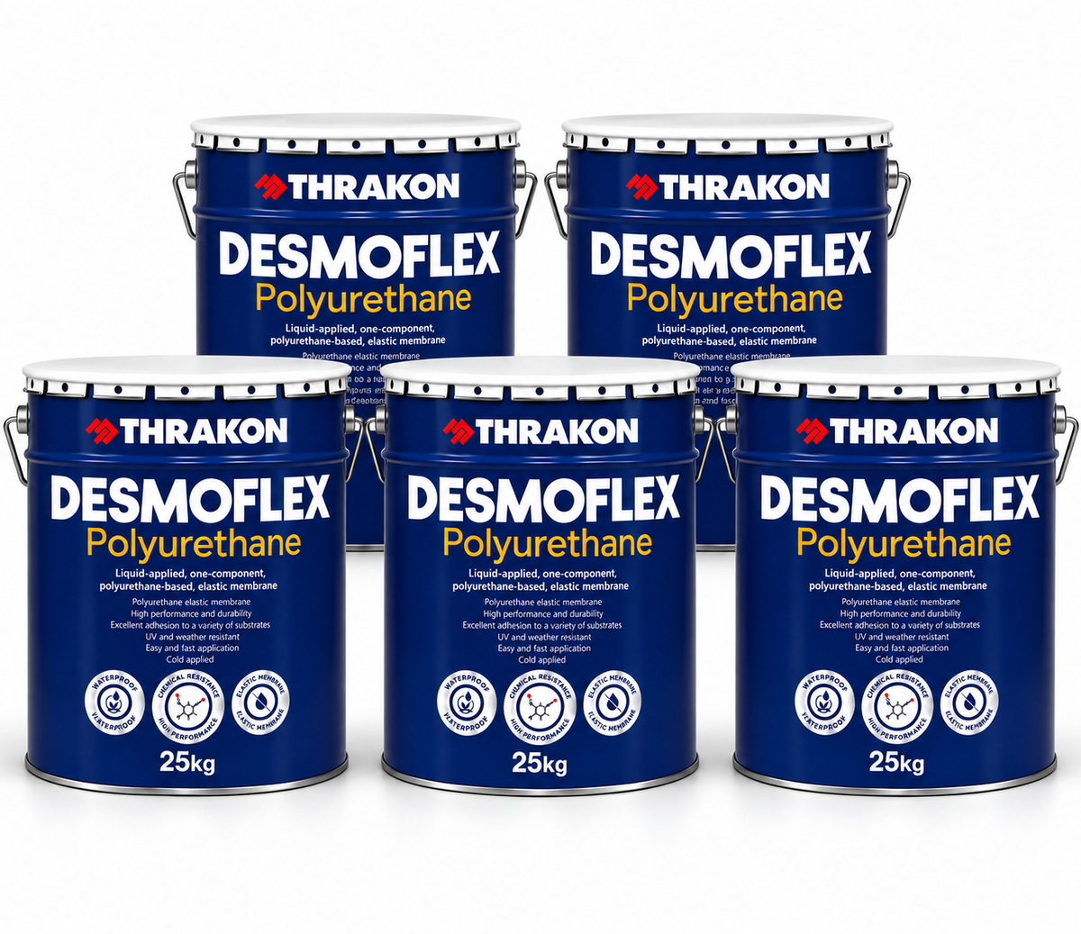 DESMOFLEX® Premium Polyurethane Waterproofing - 25kg (Pallet of 5 Tins 75m2)