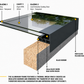 TuffX Infinity Framed Flat Glass Rooflight - Solar Grey Double Glazed (1.2 U-Value)