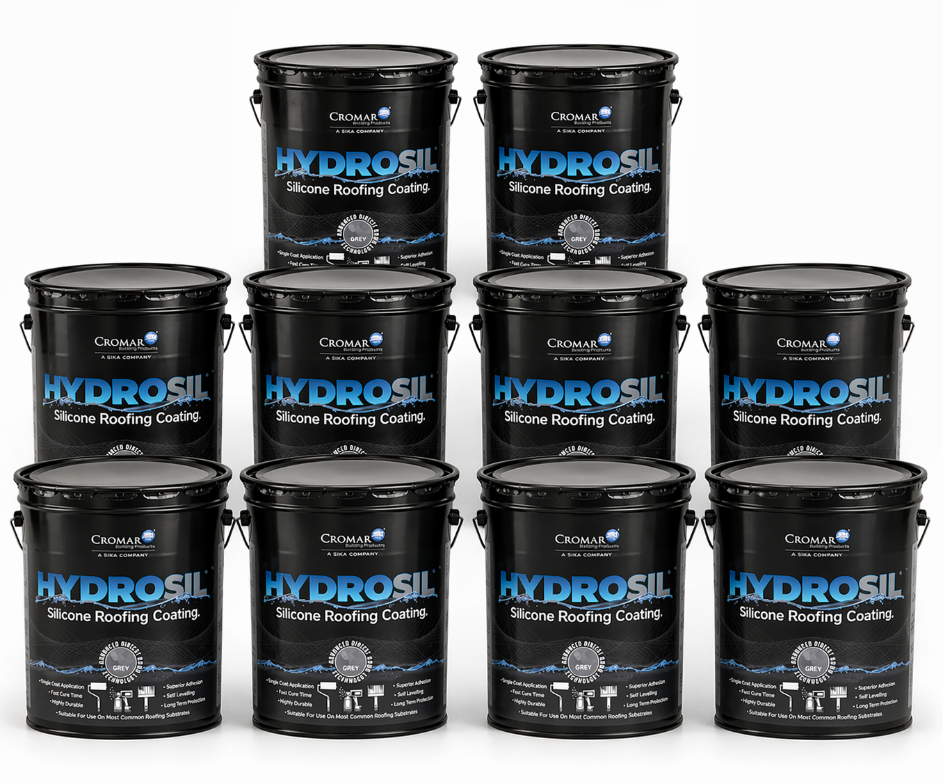 Cromar Hydrosil ProGrade 100% Silicone Coating - Grey 18.9L (PALLET of 10 Tins)