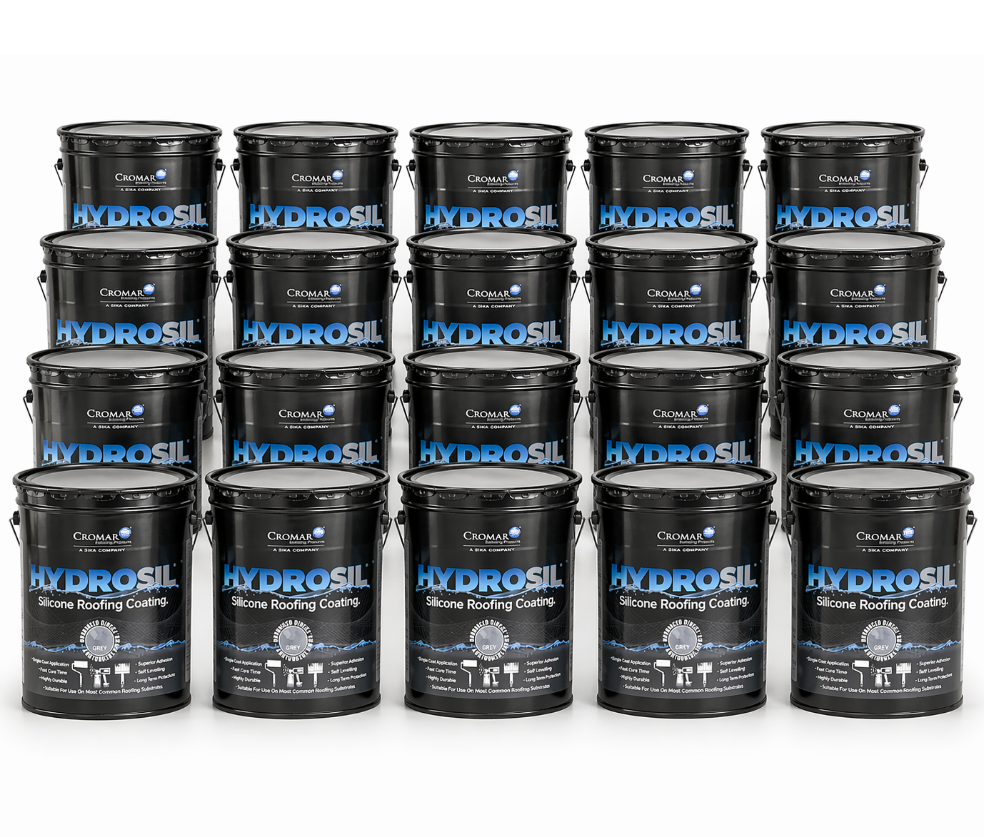 Cromar Hydrosil ProGrade 100% Silicone Coating - Grey 18.9L (PALLET of 20 Tins)
