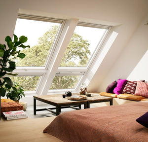 VELUX GDL SK19 SK0W225 White Painted Double Cabrio® Roof Balcony Window for Tiles (238 x 252 cm)