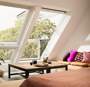 VELUX GDL SK19 SK0L223 White Painted Double Cabrio® Roof Balcony for Slate (238 x 252 cm)