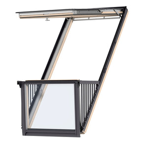 VELUX GDL PK19 SD0W1 Natural Pine Timber Finish Cabrio® Balcony Window for Tiles (94 x 252 cm)