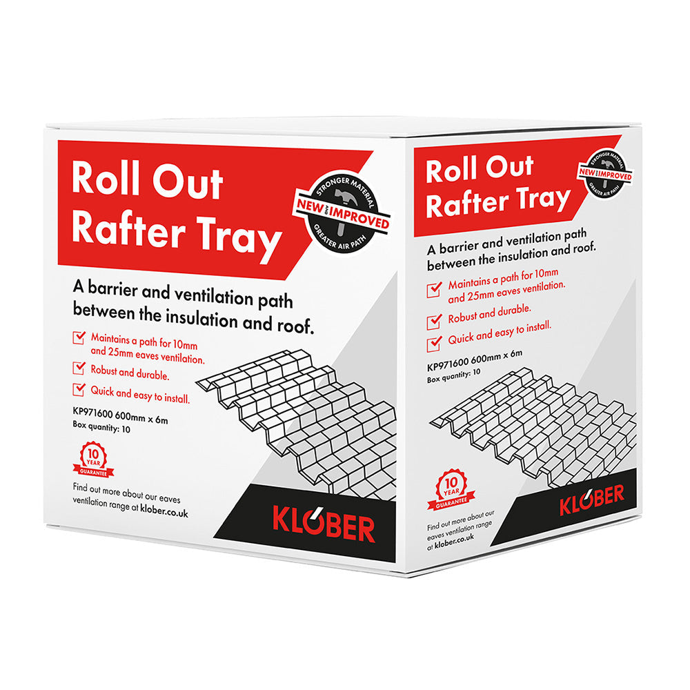 Klober Roll Out Continuous Rafter Tray - 400mm x 6m (Pack of 10 ...