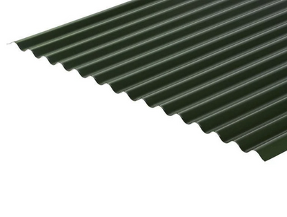 Cladco 13/3 Corrugated 0.7 PVC Plastisol Coated Roof Sheet - Juniper Green