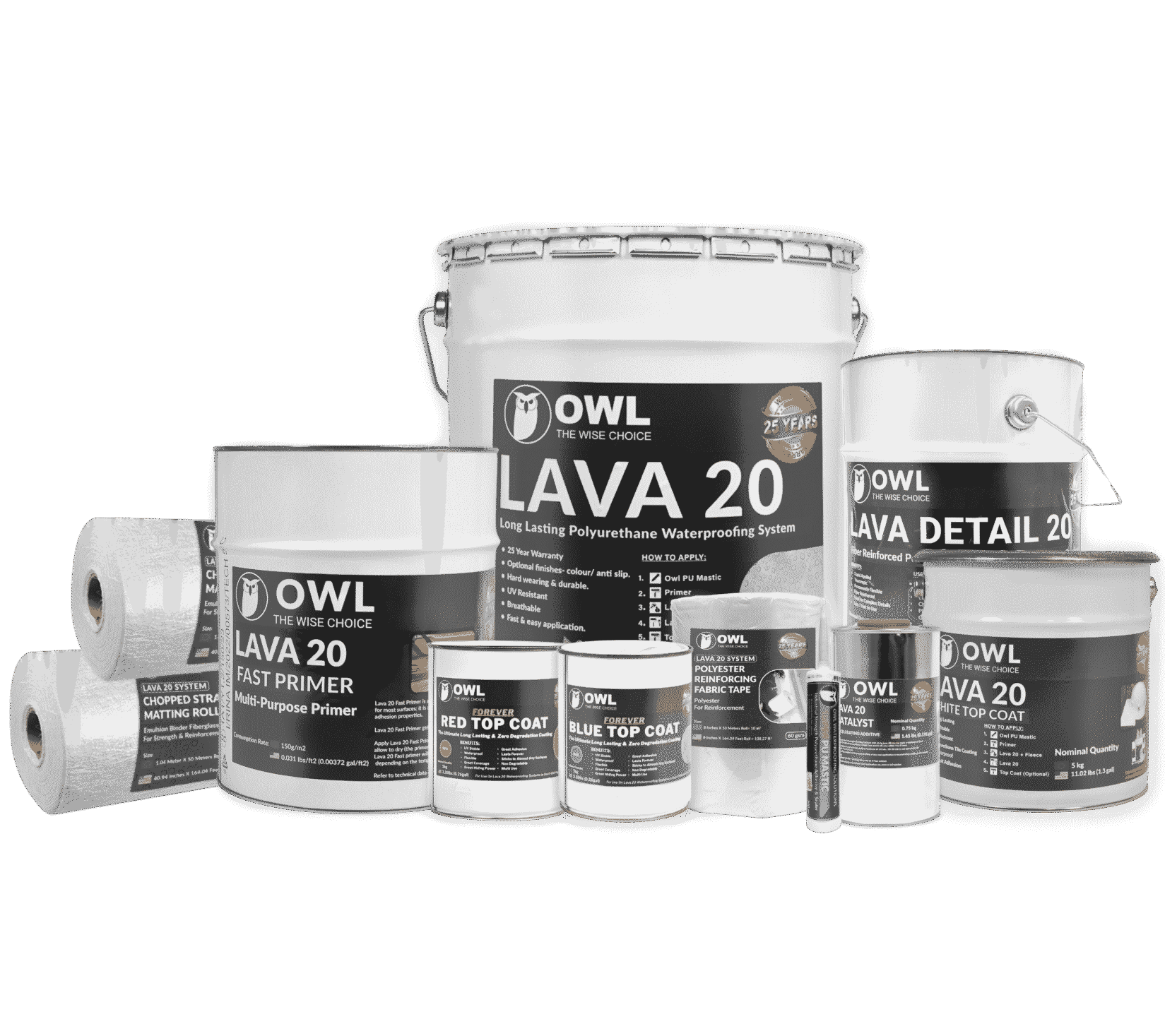 Roll of LAVA 20 Chopped Strand Matting Tape 150mm for fiberglass reinforcement and waterproofing