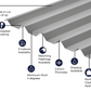 Cladco 34/1000 Box Profile Sheeting 0.5 Thick Polyester Paint Coated Roof Sheet - Light Grey
