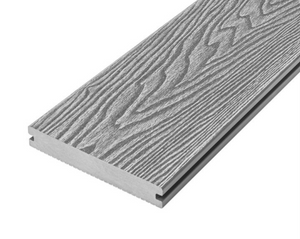 Cladco Solid Woodgrain Effect Reversible Composite Decking Board - Light Grey (4m)