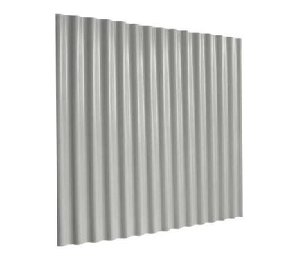 Cladco 13/3 Corrugated 0.5mm Thick Polyester Paint Coated Roof Sheet - Light Grey