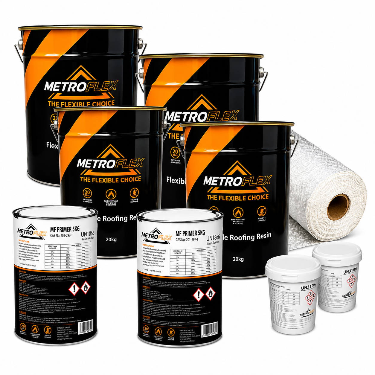 MetroFlex Flexible GRP Fibreglass Roofing Kit with Primer - 28m2