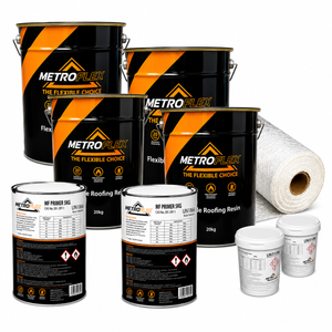 MetroFlex Flexible GRP Fibreglass Roofing Kit with Primer - 28m2