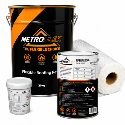 MetroFlex Flexible GRP Fibreglass Roofing Kit with Primer - 7m2
