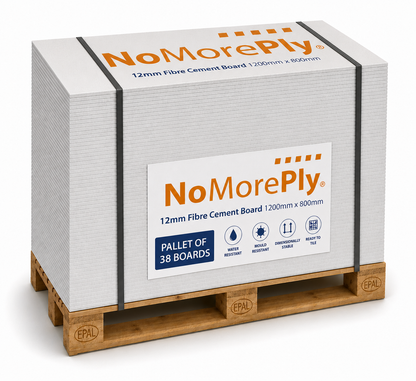 NoMorePly® 12mm Fibre Cement Board 1200mm x 800mm (PALLET of 38 Boards)