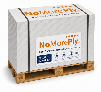 NoMorePly® 6mm Fibre Cement Board 1200mm x 800mm (PALLET of 50 boards)