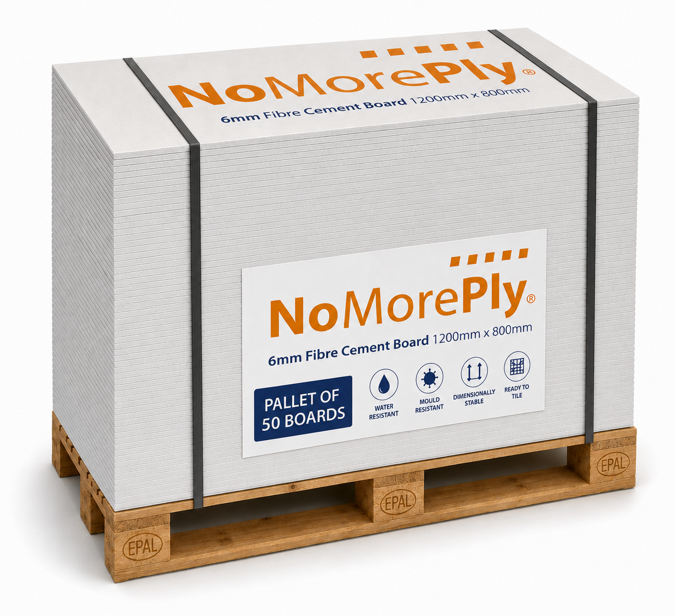 NoMorePly® 6mm Pre Primed Fibre Cement Board - 1200mm x 600mm (PALLET of 75 boards)