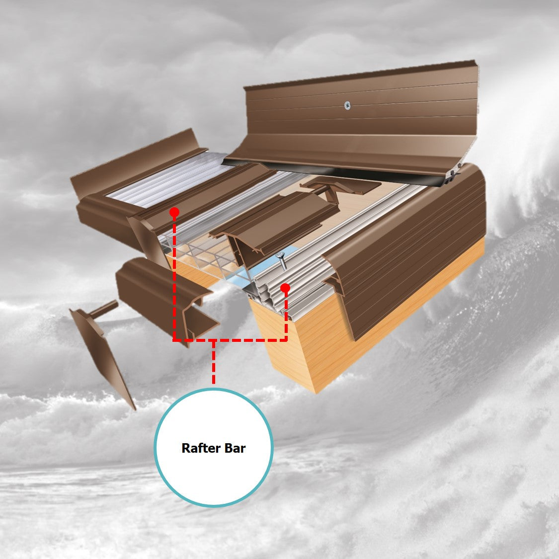 Bar Rafter Kit Storm Snap-Down Rafter Supported Glazing Bar