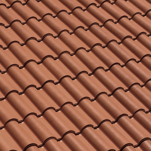 British Ceramics Roman Clay Roof Tile - Glazed Red