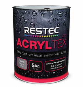Restec ACRYLTEX One Coat Roof Repair - 5kg Grey