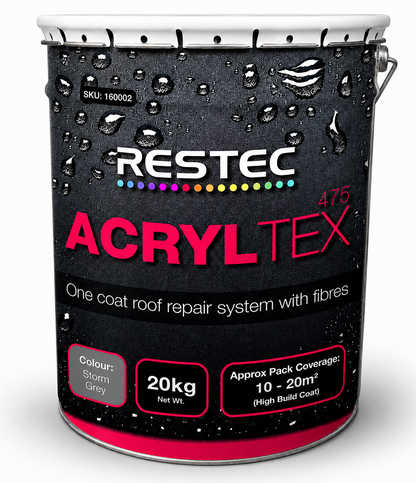 Restec ACRYLTEX One Coat Roof Repair - 20kg Grey