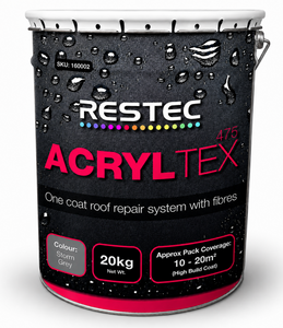 Restec ACRYLTEX One Coat Roof Repair - 20kg Grey
