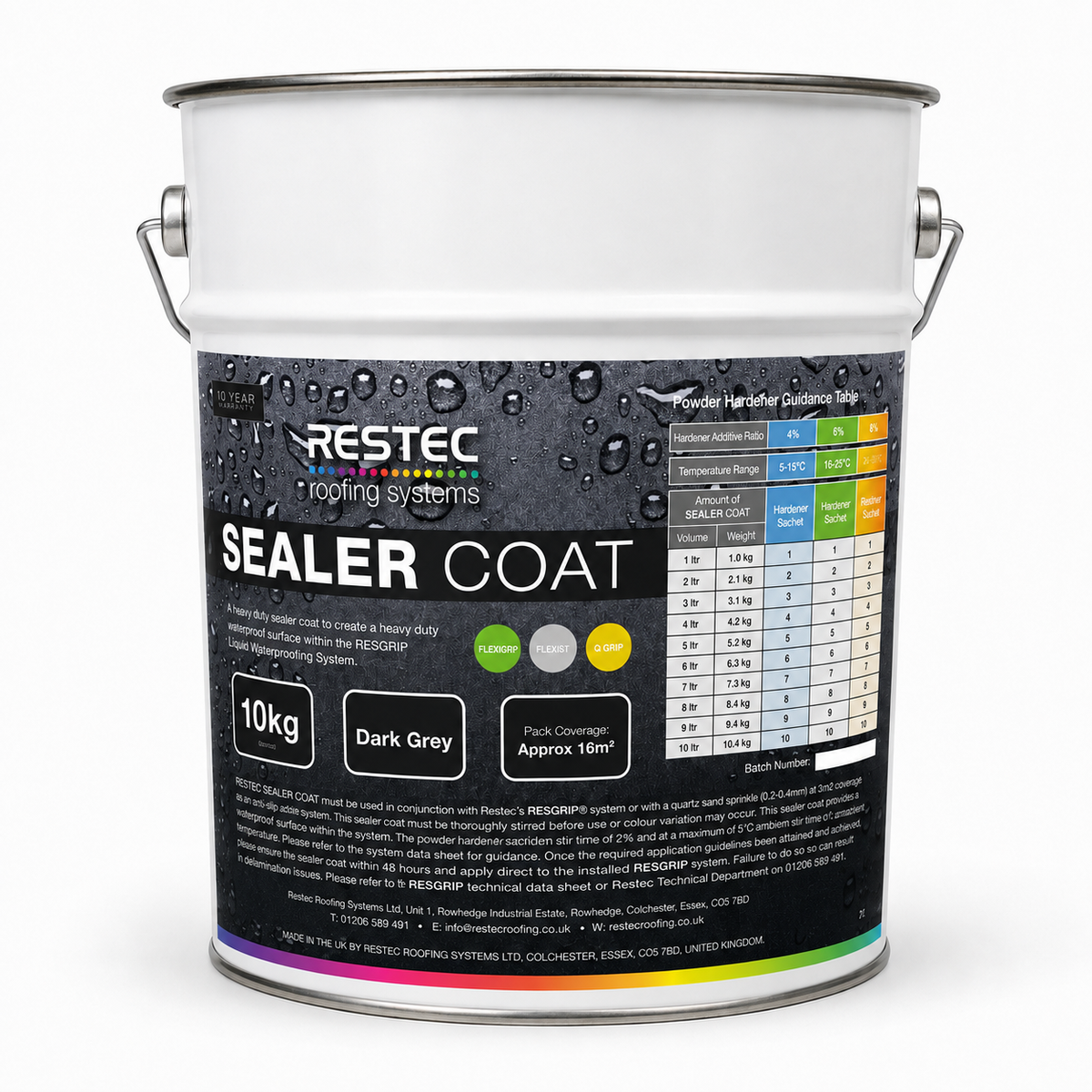 Restec FlexiTec Balcony / Walkway PMMA Sealer Coat - Dark Grey 10kg