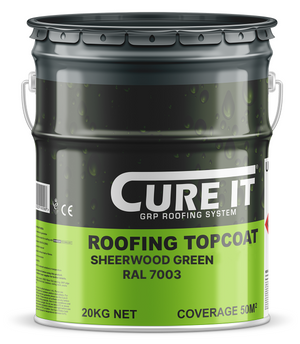 Cure It GRP Roofing Pre-Mixed Topcoat Sherwood Green RAL 7003 - 20kg