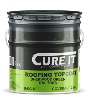 Cure It GRP Roofing Pre-Mixed Topcoat Sherwood Green RAL 7003 - 10kg