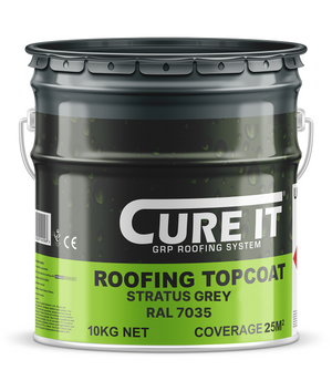 Cure It GRP Roofing Pre-Mixed Topcoat Stratus Grey RAL 7035 - 10kg