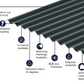 Cladco 13/3 Corrugated 0.5mm Thick Polyester Paint Coated Roof Sheet - Slate Blue