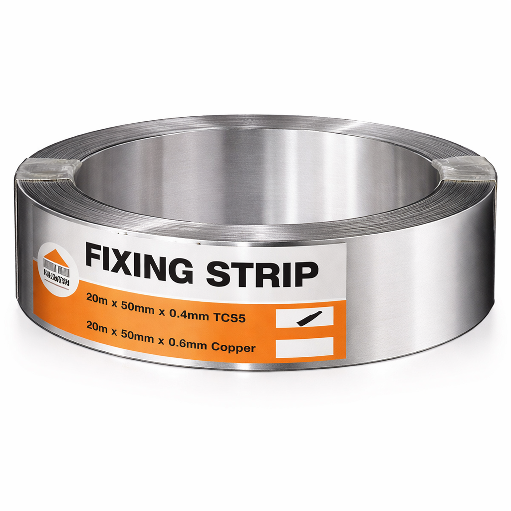 Stainless Steel Fixing Strip for Lead (50mm x 20m Roll)