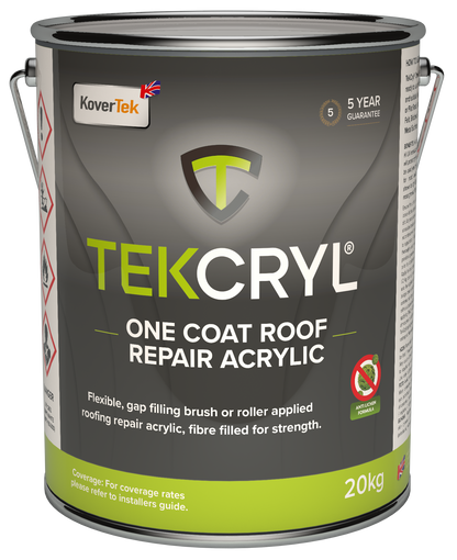 Kovertek TekCryl One Coat Acrylic Roof Repair Coating - Felt Black 20kg