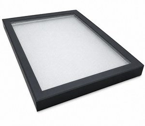 TuffX Infinity Framed Flat Glass Rooflight - Satin Privacy Double Glazed (1.2 U-Value)