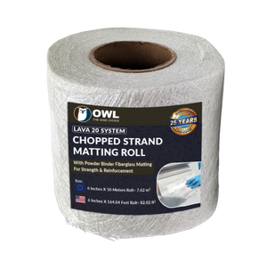 Roll of LAVA 20 Chopped Strand Matting Tape 150mm for fiberglass reinforcement and waterproofing