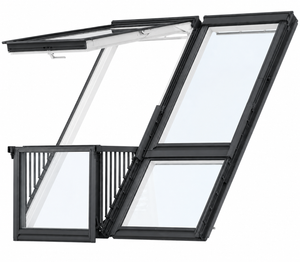 VELUX GDL MK19 SK0W225 White Painted Double Cabrio® Roof Balcony for Tiles (166 x 252 cm)