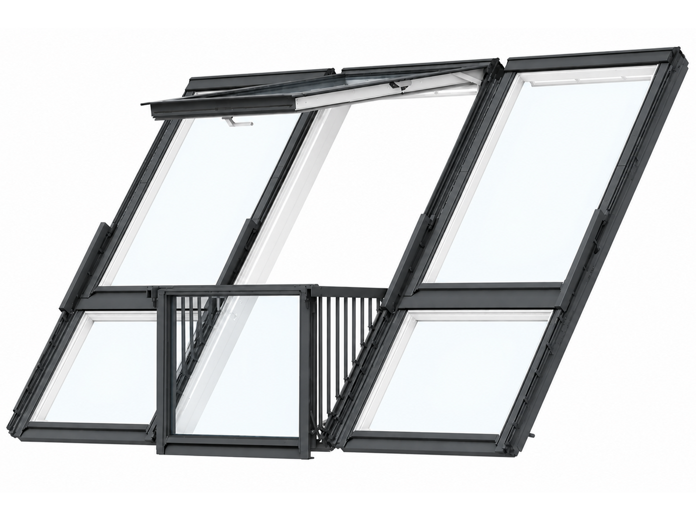 VELUX GDL PK19 SK0W323 White Painted Triple Cabrio® Roof Balcony for Tiles (302 x 252 cm)