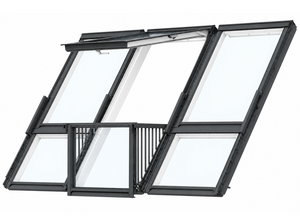 VELUX GDL PK19 SK0W323 White Painted Triple Cabrio® Roof Balcony for Tiles (302 x 252 cm)