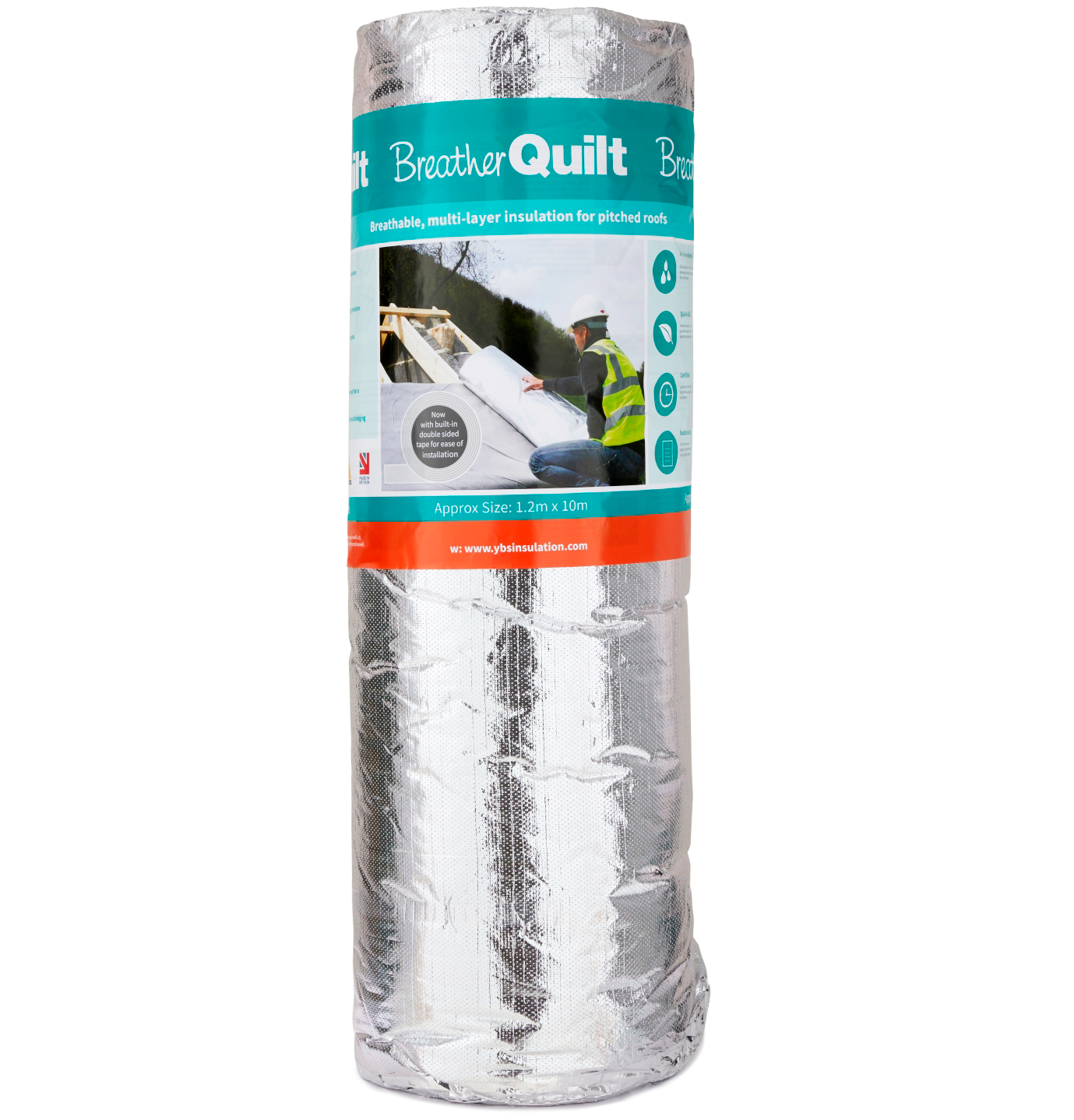 YBS BreatherQuilt 2-In-1 Multifoil Breathable Insulation Roll - 1.2m x 10m (12m2)