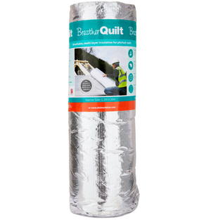 YBS BreatherQuilt 2-In-1 Multifoil Breathable Insulation Roll - 1.2m x 10m (12m2)