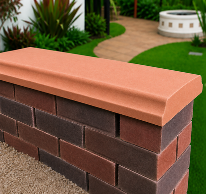 Classical Creations Twice Weathered Bevelled Coping Stones - Terracotta