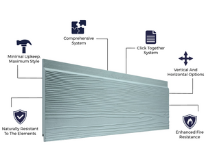 Cladco Fibre Cement Woodgrain Click Cladding Boards - Unpainted (3.66m)