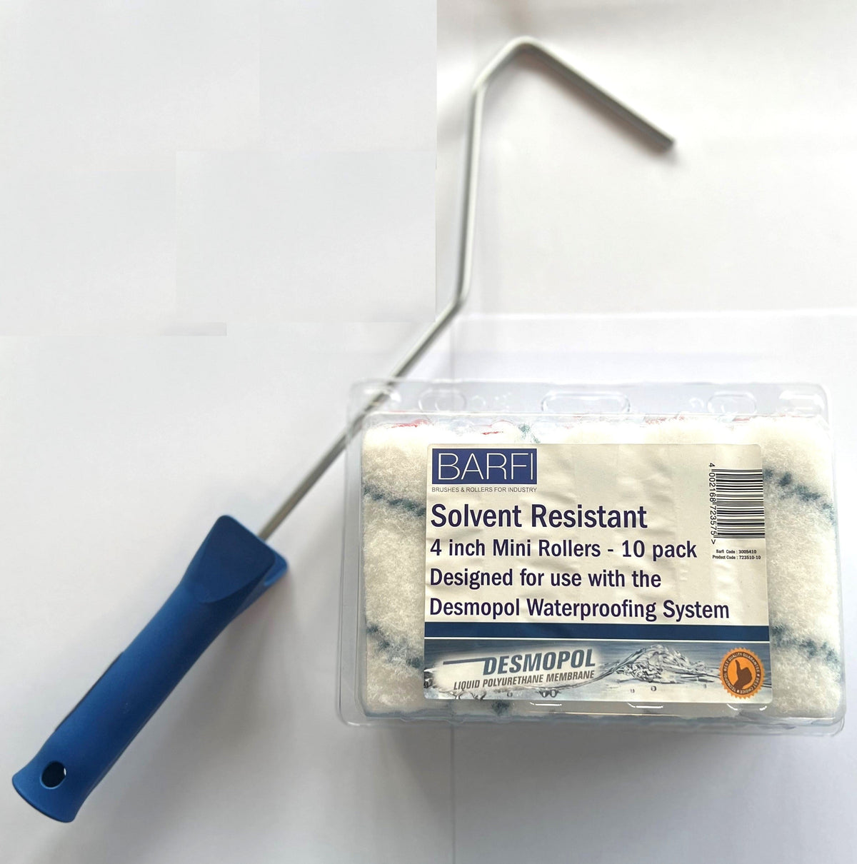 Solvent Resistant Desmopol Solvent Resistant Roller (pack of 1 x Arm & 10 x Heads)