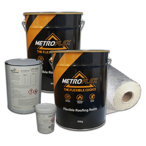 MetroFlex Flexible GRP Fibreglass Roofing Kit with Primer - 14m2