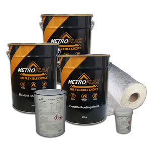 MetroFlex Flexible GRP Fibreglass Roofing Kit with Primer - 21m2