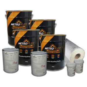 MetroFlex Flexible GRP Fibreglass Roofing Kit with Primer - 28m2