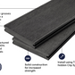 Cladco Solid Commercial Grade Composite Decking Board - Charcoal (2.4m)